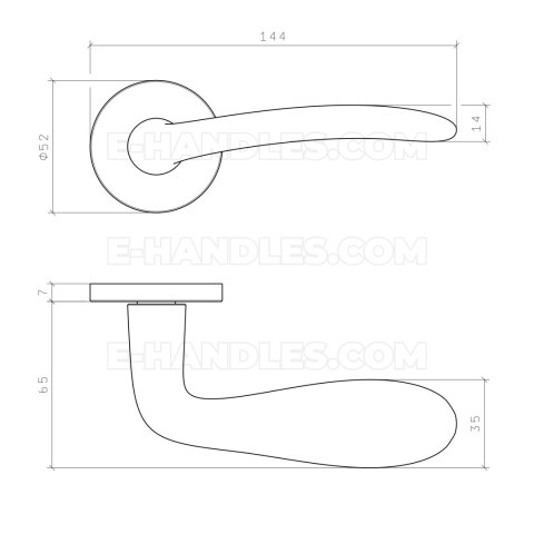 Klamka AMBROSIA ROZETA R SLIM 7MM LG - złoty polerowany