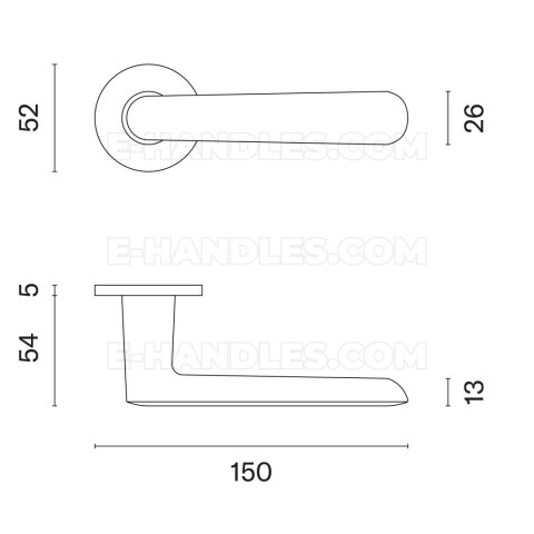 Klamka ARIA ROZETA R SUPER SLIM 5MM BK - czarny matowy