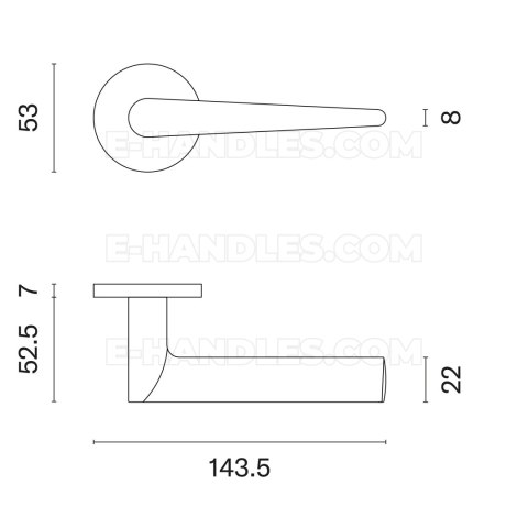 Klamka ARNICA ROZETA R SLIM 7MM BLACK - czarny matowy