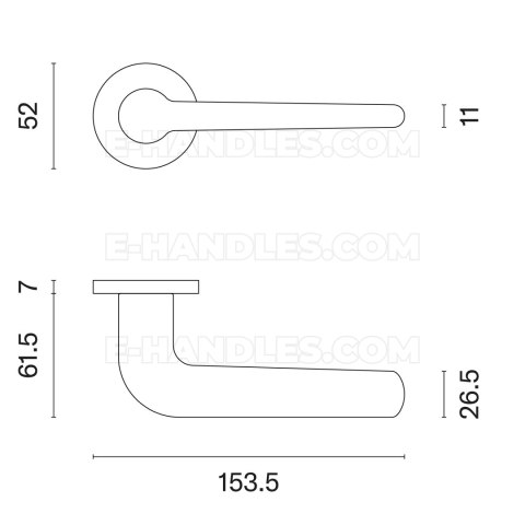 Klamka AZALIA ROZETA R SLIM 7MM BK - czarny matowy