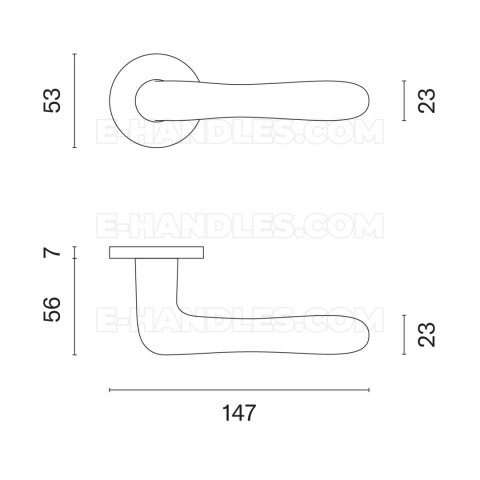 Klamka CYNIA ROZETA R SLIM 7MM CP - chrom polerowany