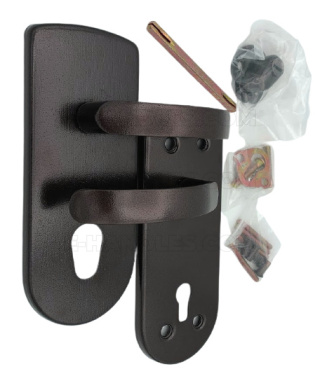 Klamka CAM Szyld P1 brązowy do drzwi Izraelskich z zamkiem rozporowym