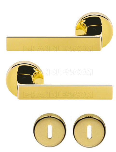 Klamka z rozetą na klucz Colombo Design ROBOCINQUE OL - złoty