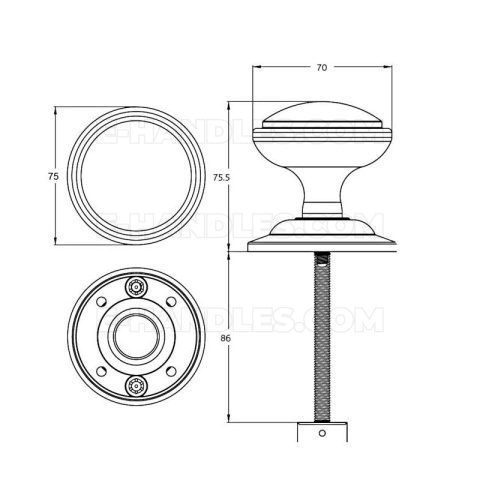 Gałka drzwiowa stała, ERA ROUND NX_4F001 chrom polerowany