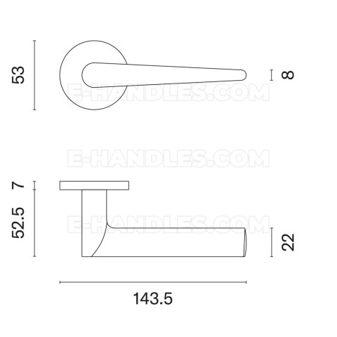 Klamka ARNICA ROZETA R SLIM 7MM MSB - tytan