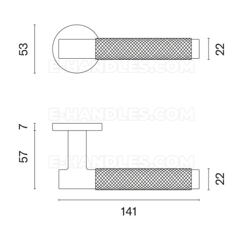 Klamka MOLINIA ROZETA R SLIM 7MM MSB - tytan