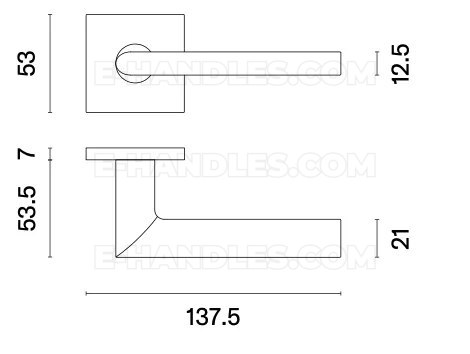 Ручки дверні PRIMULA ROZETA Q SLIM 7MM MSN - nikiel