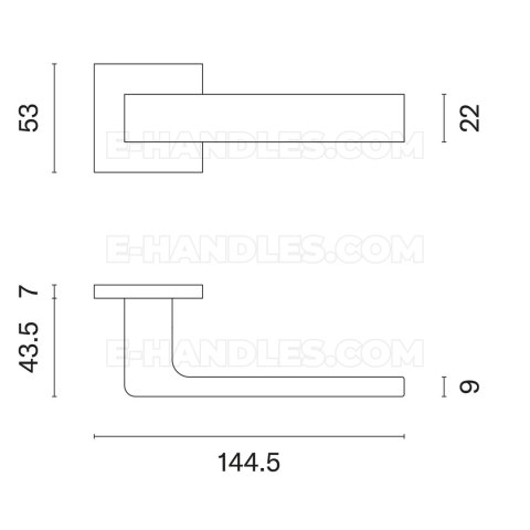 Klamka SULLA Rozeta Q slim 7 mm MSB - tytan