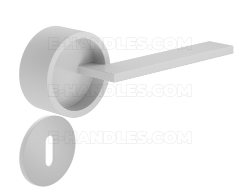 Klamka DND by Martinelli Timeless fine rozeta okrągła ABN biały z rozetą na klucz