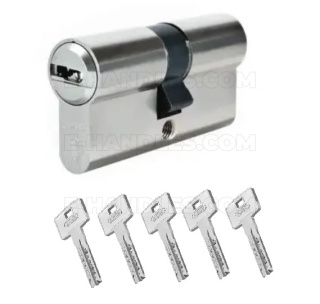 Wkładka drzwiowa ABUS X12, 60 (30x30) klucz-klucz, niklowana