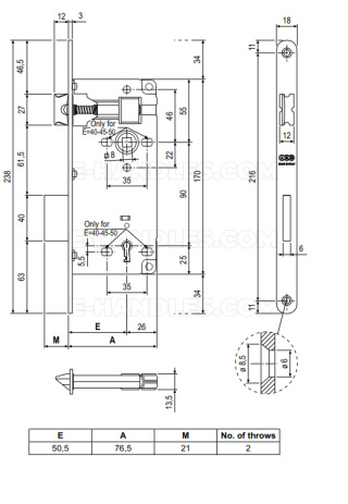 Замок дверний AGB PATENT GRANDE під циліндр 90/50 нікель B005975006