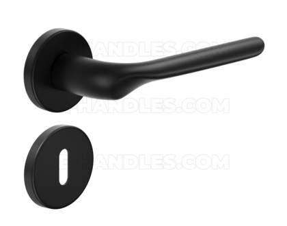 Klamka DND by Martinelli Chop Vis rozeta okrągła czarny z rozetą na klucz