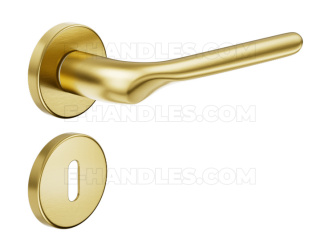 Klamka DND by Martinelli Chop Vis rozeta okrągła złoty-satyna z rozetą na klucz