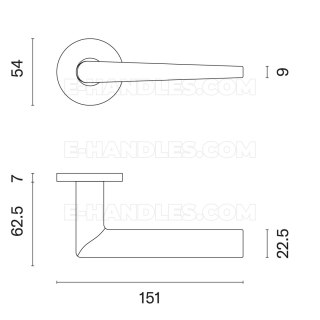 Klamka SALTA ROZETA R SLIM 7MM MSB - tytan