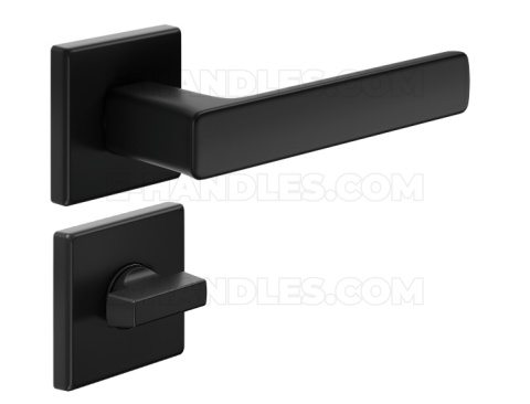 Klamka DND by Martinelli Fold 02 Vis rozeta kwadratowa czarny z rozetą WC