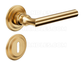 Klamka DND by Martinelli Isabella rozeta okrągła PVD antyczny złoty-satyna z rozetą na klucz