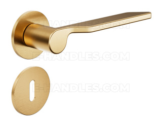 Klamka DND by Martinelli Levante fine rozeta okrągła PVD antyczny złoty-satyna z rozetą na klucz