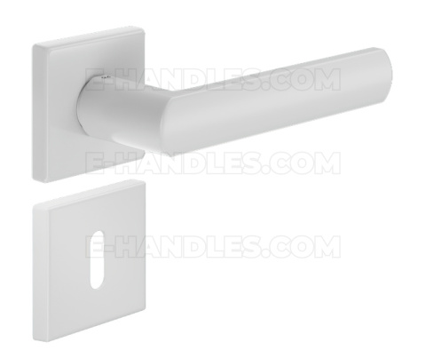Klamka DND by Martinelli Luce 02 Vis rozeta kwadratowa biały z rozetą na klucz