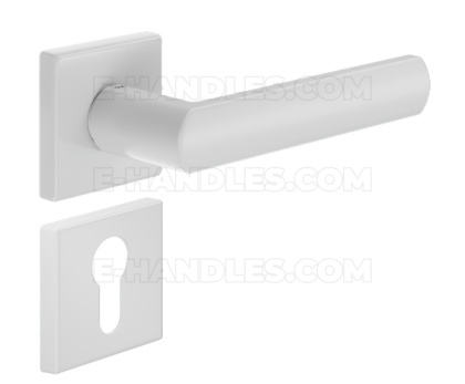Klamka DND by Martinelli Luce 02 Vis rozeta kwadratowa biały z rozetą na wkładkę
