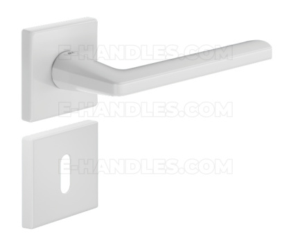 Klamka DND by Martinelli Luce P 02 Vis rozeta kwadratowa biały z rozetą na klucz