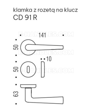 Klamka z rozetą na klucz Colombo Design ROBOTRE CM - chrom mat