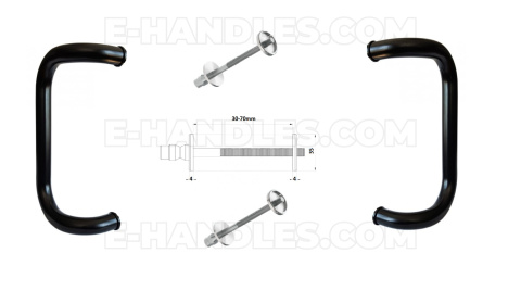 Дверна скоба WALA M2-300, довжина 300mm - czarny RAL9005