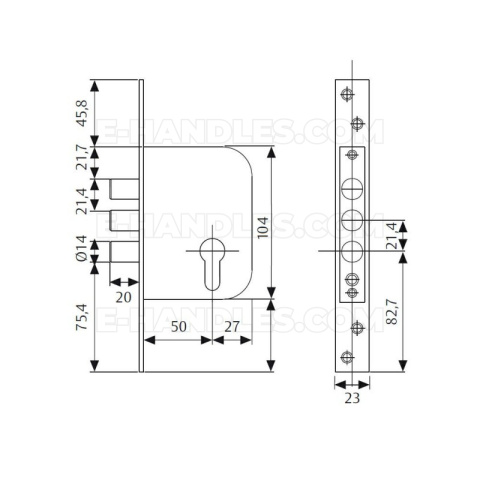 Zestaw TESA R101B566C zamek 50, wkładka 30x30, rozeta PZ, niklowany