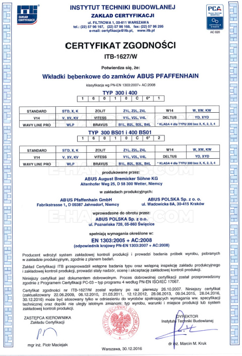 Wkładka drzwiowa ABUS S60, 60 (30x30) klucz-klucz, niklowana