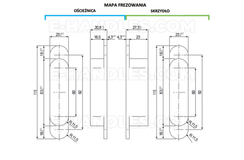 Zawias samozamykacz AGB ECLIPSE 3.2 self closing chrom mat E390000334