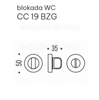 Blokada WC CC 19 BZG Colombo Design C08 pomarańczowy / RAL 2003, trzpień 6x6mm