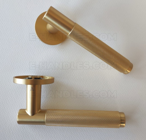 Klamka MOLINIA ROZETA R SLIM 7MM GOLD SATIN - złoty matowy