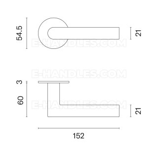 Ручки дверні OVAL 1750 ROZETA ULTRA SLIM 3MM BS PVD - bazaltowy PVD