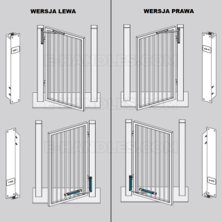 Samozamykacz do furtki ASSA ABLOY DC630G CAM-MOTION SLIDING RAIL - RIGHT, srebrny