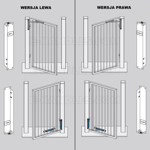 Samozamykacz do furtki ASSA ABLOY DC630G CAM-MOTION SLIDING RAIL - RIGHT, srebrny