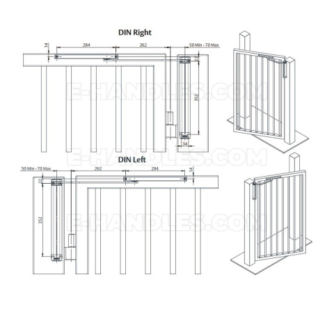 Samozamykacz do furtki ASSA ABLOY DC630G CAM-MOTION SLIDING RAIL - RIGHT, srebrny