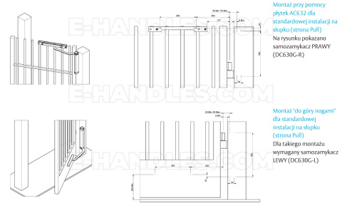 Samozamykacz do furtki ASSA ABLOY DC630G CAM-MOTION SLIDING RAIL - RIGHT, srebrny