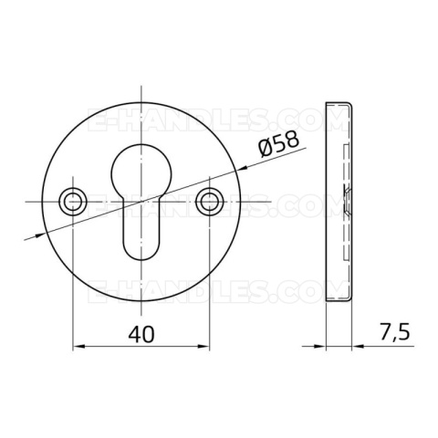 Szyld wkładki rozeta 58mm mos. złoto antyczne mod.21