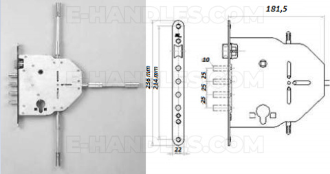 Дверний замок Superlock SL 124 правий , 90/65