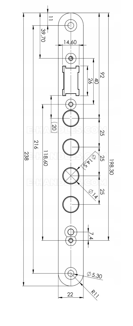 Zamek do drzwi Superlock SL 125 lewy 90/65 (Witex)