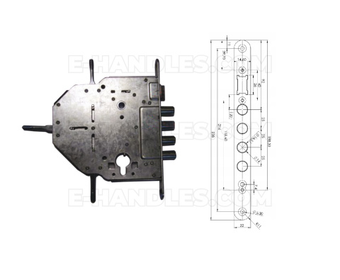 Zamek do drzwi Superlock SL 125 lewy 90/65 (Witex)