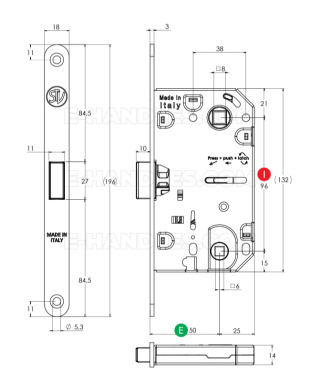 Zamek STV magnetyczny do WC 96/50 chrom mat A7 Attrazione