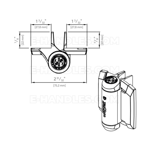 Zawias samozamykający do bramek 30 kg, dystans 21mm, czarny