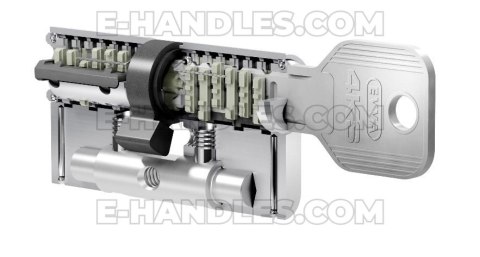 Wkładka EVVA 4KS, 112 (66x46G), klucz-gałka, z gałką KKN, nikiel