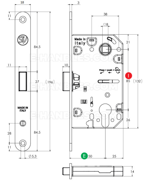 Zamek STV magnetyczny wkładka 85/50 chrom mat A6 Attrazione