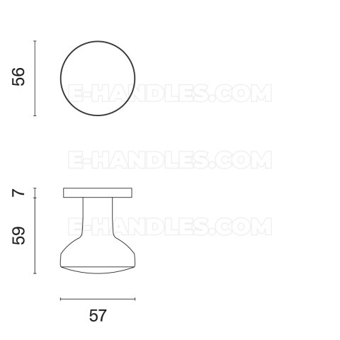 Gałka stało/ruchoma, dwustronna ORTICA R SLIM 7MM WH - biały matowy