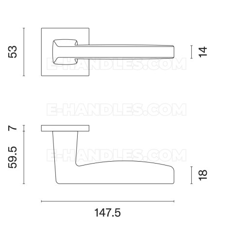 Klamka ERBA ROZETA Q SLIM 7MM CP - chrom polerowany