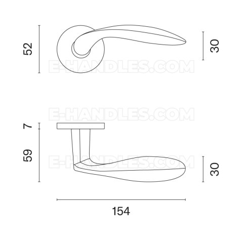 Klamka GERBERA ROZETA R SLIM 7MM KG - złoty matowy