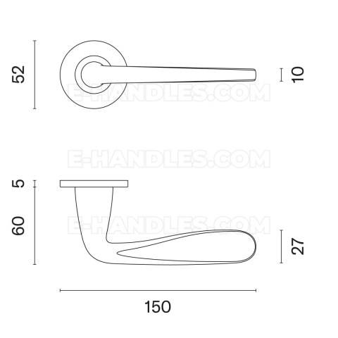 Ручки дверні HIACYNTA ROZETA R SUPER SLIM 5MM LC - chrom polerowany