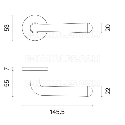 Klamka IRGA ROZETA R SLIM 7MM BLACK - czarny matowy