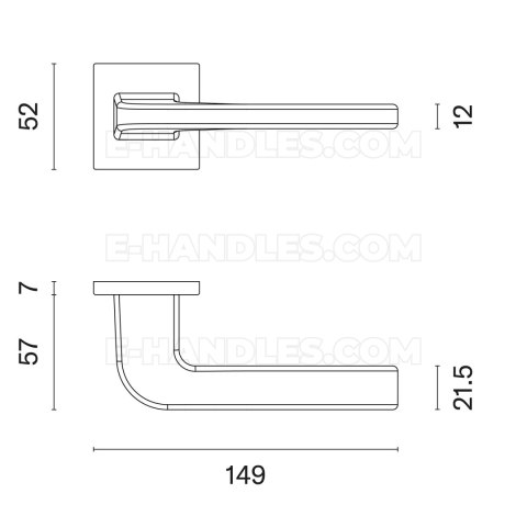 Klamka ISMENA Rozeta Q slim 7 mm BK - czarny matowy